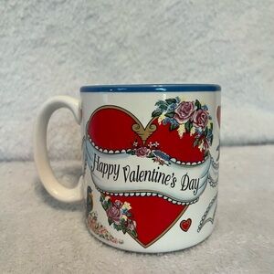 Vintage Valentine's Day Floral Heart Mug